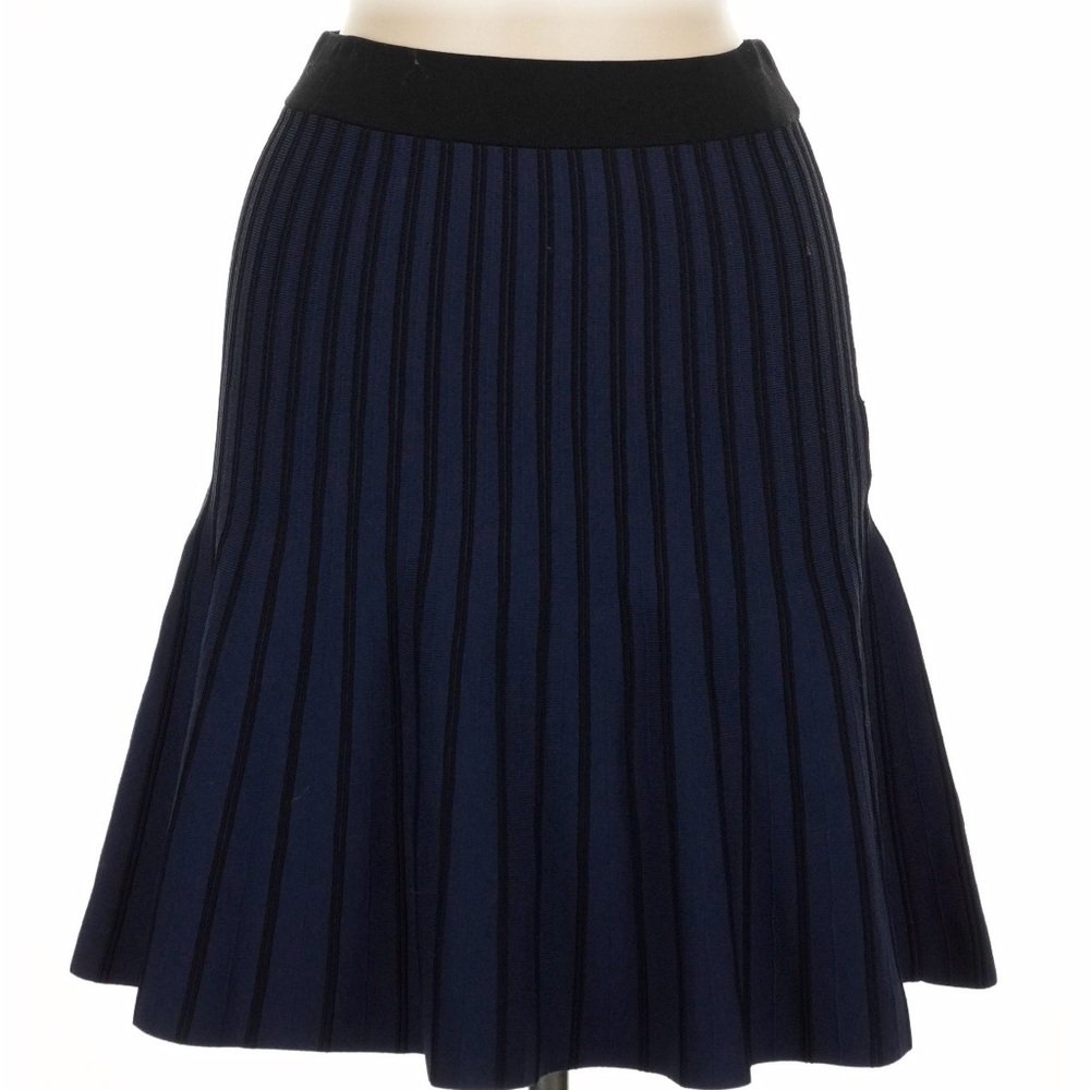 Maje Black and Navy Skater Skirt